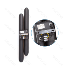 Applique led doppio fascio in alluminio nero E27 max. 60w misura L120xW80xH650mm da interno,stile industriale retro elegante