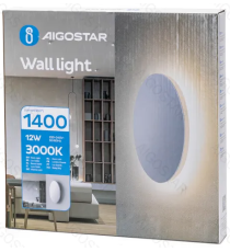 Applique led in metallo bianca 12W 1400lumen 3000K luce calda misura D250xH35mm IP20 da interno, design elegante