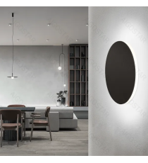 Applique led in metallo nera 12W 1450lumen 6500K luce fredda misura D250xH35mm IP20 da interno, design elegante