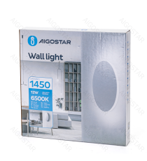 Applique led in metallo bianca 12W 1450lumen 6500K luce fredda misura D250xH35mm IP20 da interno, design elegante