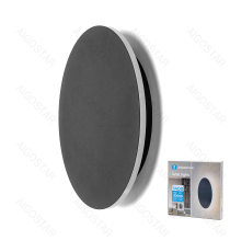 Applique led in metallo nera 6,5W 720lumen 3000K luce calda misura D180xH35mm IP20 da interno, design elegante