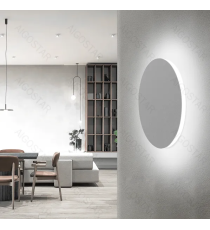 Applique led in metallo bianca 6,5W 750lumen 6500K luce fredda misura D180xH35mm IP20 da interno, design elegante