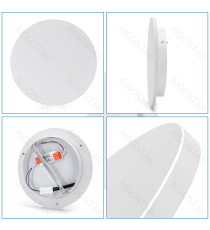 Applique led in metallo bianca 6,5W 750lumen 6500K luce fredda misura D180xH35mm IP20 da interno, design elegante