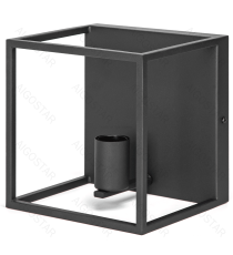 Applique in metallo nero attacco E27 max. 40w misura L22xW18xH22cm da interno Telaio in ferro stile vintage