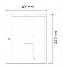Applique in metallo nero attacco E27 max. 40w misura L22xW18xH22cm da interno Telaio in ferro stile vintage
