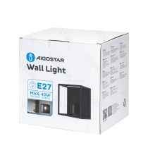 Applique in metallo nero attacco E27 max. 40w misura L22xW18xH22cm da interno Telaio in ferro stile vintage