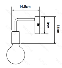 Applique in metallo bianca con attacco E27 max. 40w misura L90xW145xH140mm da interno