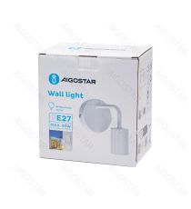 Applique in metallo bianca con attacco E27 max. 40w misura L90xW145xH140mm da interno