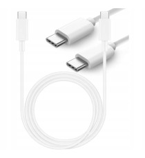Cavo di ricarica type-c da usb-c a usb-c 2mt 2A bianco - 20W connessione veloce type-c a type-c cavo dati High Speed 480 Mbps Cavo di ricarica type-c da usb-c a usb-c 2mt 2A bianco - 20W connessione veloce type-c a type-c cavo dati High Speed 480 Mbps