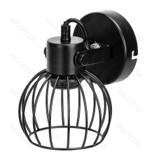 Applique in metallo nera opaco con attacco E27 max. 40w misura 120xH200mm lampada orientabile, da interno