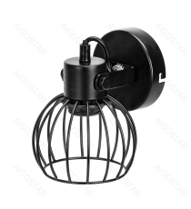 Applique in metallo nera opaco con attacco E27 max. 40w misura 120xH200mm lampada orientabile, da interno