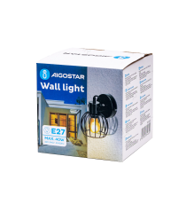 Applique in metallo nera opaco con attacco E27 max. 40w misura 120xH200mm lampada orientabile, da interno