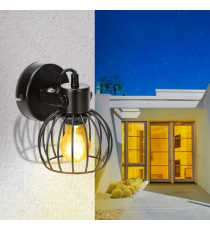 Applique in metallo nera opaco con attacco E27 max. 40w misura 120xH200mm lampada orientabile, da interno