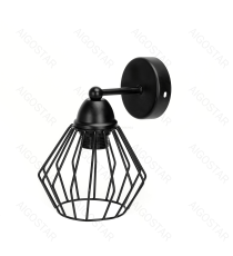 Applique in metallo nera opaco con attacco E27 max. 40w misura L200xW150xH215mm lampada da interno