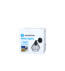 Applique in metallo nera opaco con attacco E27 max. 40w misura L200xW150xH215mm lampada da interno