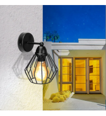 Applique in metallo nera opaco con attacco E27 max. 40w misura L200xW150xH215mm lampada da interno