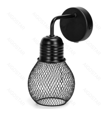 Applique in metallo nera opaco con attacco E27 max. 40w misura L165xW120xH250mm lampada da interno