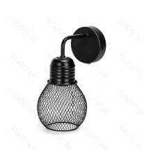 Applique in metallo nera opaco con attacco E27 max. 40w misura L165xW120xH250mm lampada da interno