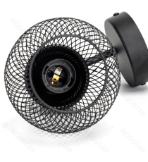 Applique in metallo nera opaco con attacco E27 max. 40w misura L165xW120xH250mm lampada da interno