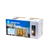 Applique in metallo nera opaco con attacco E27 max. 40w misura L350xW140xH150mm lampada da interno