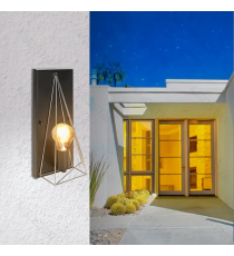 Applique in metallo nera opaco con attacco E27 max. 40w misura L350xW140xH150mm lampada da interno