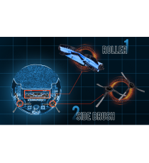 Robot aspirapolvere e lavapavimenti Smart con laser WiFi WB nero 12W, Contenitore polvere da 500 ml,Vaschetta acqua da 280ml