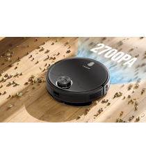 Robot aspirapolvere e lavapavimenti Smart con laser WiFi WB nero 12W, Contenitore polvere da 500 ml,Vaschetta acqua da 280ml