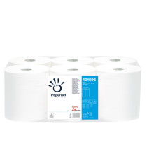 Asciugamani in rotolo Centrefeed - Maxi - 2 veli - 18 gr - 19,7 cm x 137 mt - diametro 19,3 cm - bianco - Papernet