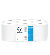 Asciugamani in rotolo Centrefeed - Maxi - 2 veli - 18 gr - 19,7 cm x 137 mt - diametro 19,3 cm - bianco - Papernet