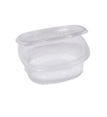 Contenitori ovali in PET - con coperchio incernierato - 14 x 11,9 x 5 cm - Europack - pack 50 pezzi Contenitori ovali in PET - con coperchio incernierato - 14 x 11,9 x 5 cm - Europack - pack 50 pezzi