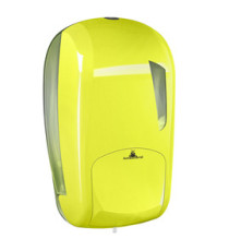 Dispenser per sapone liquido Skin - 232 x 114 x 124 mm - capacità 1 L - giallo fluo - Mar Plast Dispenser per sapone liquido Skin - 232 x 114 x 124 mm - capacità 1 L - giallo fluo - Mar Plast