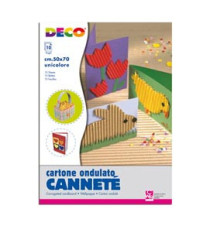 Cartoncino ondulato Cannetè 2206 - 50 x 70 cm - 230 gr - avana - DECO - conf. 10 fogli
