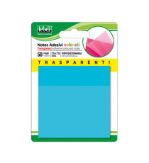 Blocchetto notes adesivo - 75 x 75 mm - colori traslucidi assortiti - Lebez - Box 72 blocchetti