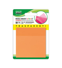 Blocchetto notes adesivo - 75 x 75 mm - colori traslucidi assortiti - Lebez - Box 72 blocchetti