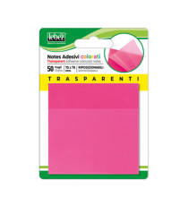 Blocchetto notes adesivo - 75 x 75 mm - colori traslucidi assortiti - Lebez - Box 72 blocchetti