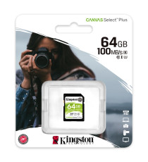 SCHEDA SDXC 64GB SDS2-64GB UHS-I KINGSTON CANVAS SELCET 100 MB/s in lettura, Classe di velocità UHS-I, U1, V10 SDHC SCHEDA SDXC 64GB SDS2-64GB UHS-I KINGSTON CANVAS SELCET 100 MB/s in lettura, Classe di velocità UHS-I, U1, V10 SDHC