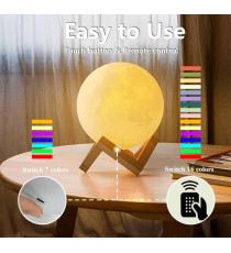 Lampada luna 3d da scrivania,moon light ,con ricarica usb,Rgb telecomando 16 colori, luce notturna misura Diametro: 12 cm Lampada luna 3d da scrivania,moon light ,con ricarica usb,Rgb telecomando 16 colori, luce notturna misura Diametro: 12 cm