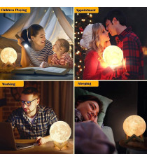 Lampada luna 3d da scrivania,moon light ,con ricarica usb,Rgb telecomando 16 colori, luce notturna misura Diametro: 12 cm Lampada luna 3d da scrivania,moon light ,con ricarica usb,Rgb telecomando 16 colori, luce notturna misura Diametro: 12 cm