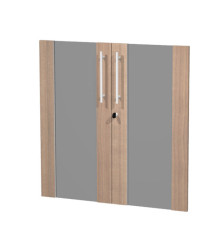 Coppia ante Prestige - per mobile basso - 80 x 77 cm - spessore 18 mm - vetro/melaminico - ciliegio arabis