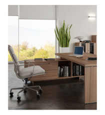 Coppia ante Prestige - per mobile basso - 80 x 77 cm - spessore 18 mm - vetro/melaminico - ciliegio arabis