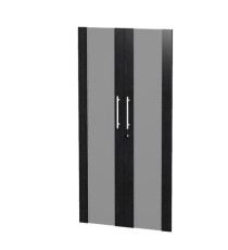 Coppia ante Prestige - per mobile medio/alto - 80 x 153,8 cm - spessore 18 mm - vetro/melaminico - nero venato