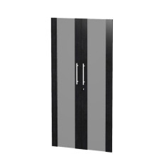 Coppia ante Prestige - per mobile medio/alto - 80 x 153,8 cm - spessore 18 mm - vetro/melaminico - nero venato