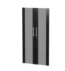 Coppia ante Prestige - per mobile medio/alto - 80 x 153,8 cm - spessore 18 mm - vetro/melaminico - nero venato