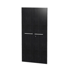 Coppia ante Prestige - per mobile medio/alto - con serratura - 80 x 153,8cm - spessore 18 mm - melaminico - nero venato