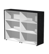 Coppia Prestige - mobili medi a giorno - 162,8 x 43 x 119,8 cm - nero venato