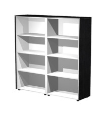 Coppia Prestige - mobili medio alti a giorno  - 162,8 x 43 x 158,2 cm - nero venato