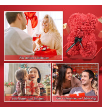 Orso Teddy rose 25cm con scatola regalo, orsetto di rose, idea regalo amore, San Valentino, Anniversario, rose eterne Orso Teddy rose 25cm con scatola regalo, orsetto di rose, idea regalo amore, San Valentino, Anniversario, rose eterne