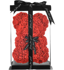 Orso Teddy rose 25cm con scatola regalo, orsetto di rose, idea regalo amore, San Valentino, Anniversario, rose eterne Orso Teddy rose 25cm con scatola regalo, orsetto di rose, idea regalo amore, San Valentino, Anniversario, rose eterne