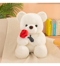 Orsacchiotto di peluche white con rosa 23cm, idea regalo amore, San Valentino, Anniversario, regalo per bambine Orsacchiotto di peluche white con rosa 23cm, idea regalo amore, San Valentino, Anniversario, regalo per bambine