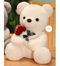 Orsacchiotto di peluche white con rosa 23cm, idea regalo amore, San Valentino, Anniversario, regalo per bambine Orsacchiotto di peluche white con rosa 23cm, idea regalo amore, San Valentino, Anniversario, regalo per bambine